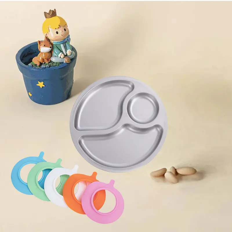 Set van 3 kinderborden, babyborden met zuignap, antislip