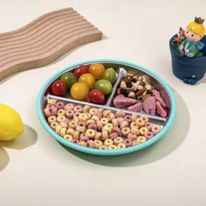 Baby 3-compartment food tray with suction cup