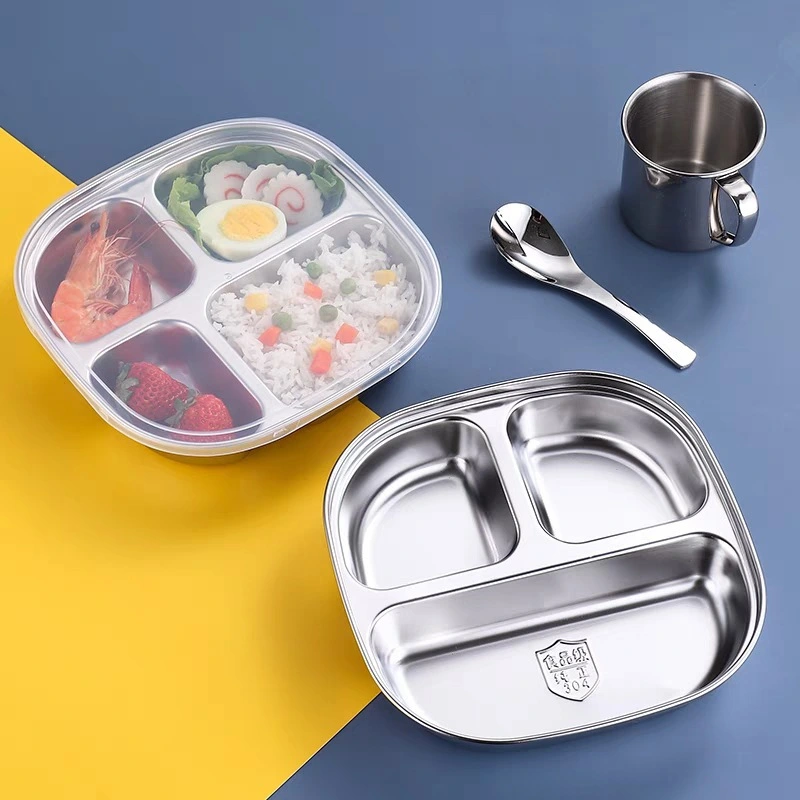 Set Piatti E Ciotole In Acciaio Inossidabile Per Bambini – Design Orsetto, 450 Ml, Antiscivolo E Lavabile In Lavastoviglie