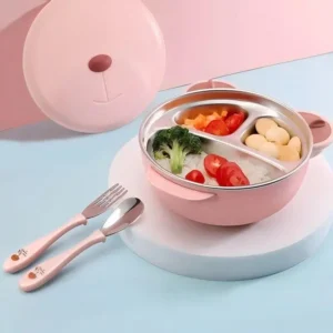 baby feeding bowl with spoon