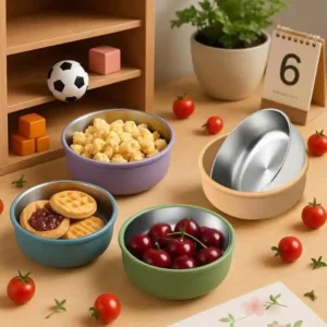 304 Stainless Steel Baby Bowls Removable Silicone Shell